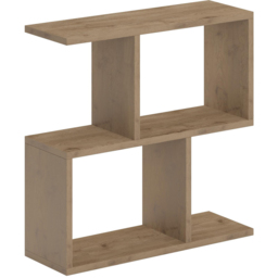 Decortie Homemania 4 Shelf Oak Effect Side Table - Size: 60 x 60 x 19.5cm - Cream - Wilko - thumbnail 3