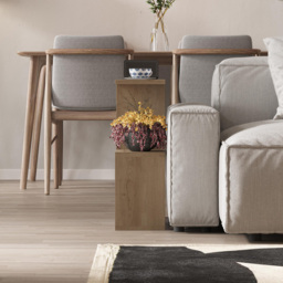 Decortie Homemania 4 Shelf Oak Effect Side Table - Size: 60 x 60 x 19.5cm - Cream - Wilko - thumbnail 5
