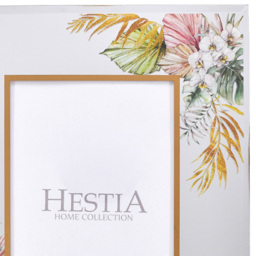 Premier Housewares Hestia Oasis Print Photo Frame 4 x 6 Inch - Size: A6 - Silver - Hestia Home - Wilko - thumbnail 3