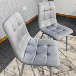 Portland 6 Seater Velvet Dining Set with 2 Bench Grey and Black - Multi - Wilko - thumbnail 3