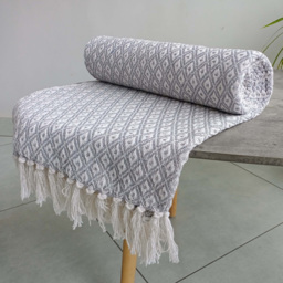 Rapport Home Silver Eden Recycled Cotton Geometric Throw 178 x 254cm - Size: 10 x 254 x 178cm - Wilko - thumbnail 3