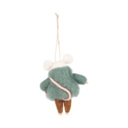 Coffee Cup Mouse Hanging Decoration Grey - Santa's Chalet - Wilko - thumbnail 3