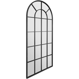 MirrorOutlet The Arcus Black Framed Arched Leaner and Wall Garden Mirror 180 x 85cm - Size: 180 x 85 x 3cm - Wilko - thumbnail 4