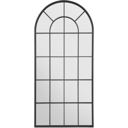 MirrorOutlet The Arcus Black Framed Arched Leaner and Wall Garden Mirror 180 x 85cm - Size: 180 x 85 x 3cm - Wilko - thumbnail 1