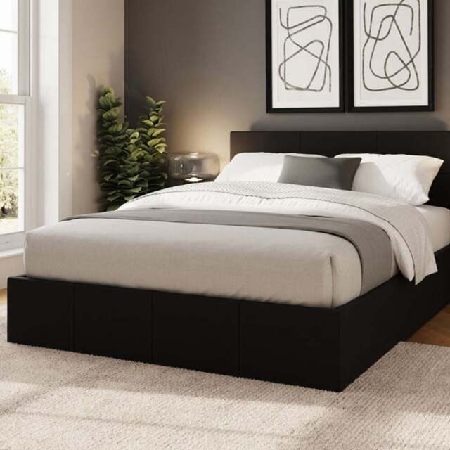 GFW Small Double Black End Lift Ottoman Bed - Wilko - image 1
