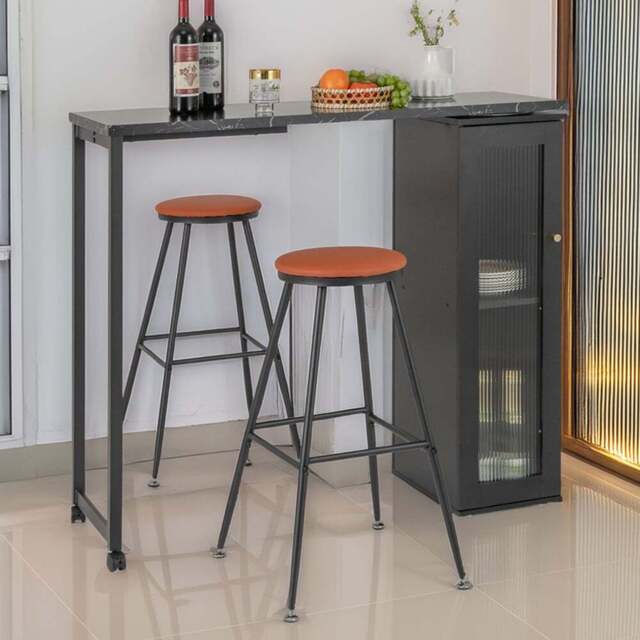 Costway 2 Seater Swivelling Top Bar Table Set Black - Wilko - image 1
