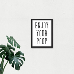 Artery8 Enjoy Your Poop Funny Toilet Sign Framed Wall Art Print 21 x 29.7cm - Size: 32.3 x 23.4 x 1.5cm - White - Wilko - thumbnail 4