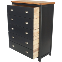 Core Products Dunkeld 5 Drawer Midnight Blue Chest of Drawers - Size: 5 Drawers - Wilko - thumbnail 5