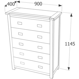 Core Products Dunkeld 5 Drawer Midnight Blue Chest of Drawers - Size: 5 Drawers - Wilko - thumbnail 7