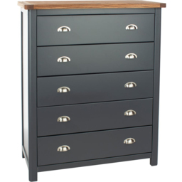 Core Products Dunkeld 5 Drawer Midnight Blue Chest of Drawers - Size: 5 Drawers - Wilko - thumbnail 4