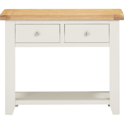 Seconique Windsor 2 Drawer Ivory and Oak Console Table - Size: 70.5 x 85 x 34cm - Ivory/Oak - Wilko - thumbnail 5