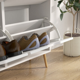 Portland 4 Flip Drawers White Shoe Cabinet - Wilko - thumbnail 4
