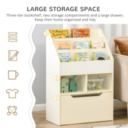 Playful Haven White Kids Bookshelf - Size: 60 x 29.9 x 90cm - Wilko - thumbnail 5