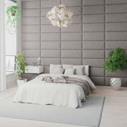 Aspire EasyMount Silver Plush Velvet Upholstered Wall Mounted Headboard Panels 2 Pack - Aspire Beds - Wilko - thumbnail 3