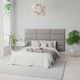 Aspire EasyMount Silver Plush Velvet Upholstered Wall Mounted Headboard Panels 2 Pack - Aspire Beds - Wilko