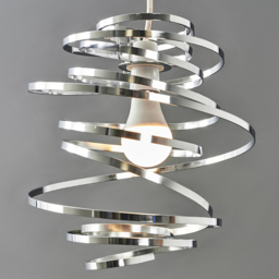 ValueLights Bensson Chrome Twisted Pendant Shade - Size: 31 x 30 x 30cm - Silver - Wilko - thumbnail 5