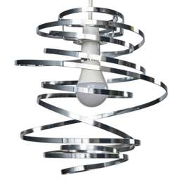 ValueLights Bensson Chrome Twisted Pendant Shade - Size: 31 x 30 x 30cm - Silver - Wilko