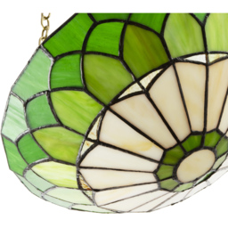 Happy Homewares Amber and Green Stained Glass Domed Pendant Lamp Shade - Size: 9 x 30 x 30cm - Wilko - thumbnail 6