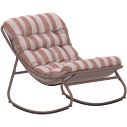 Charles Bentley Porto Terracotta Stripe Olefin Fabric Garden Rocking Chair - Size: 1 Seater - Wilko - thumbnail 3