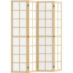 Portland 4 Panel Privacy Screen Protector 160 x 170cm - Brown - Wilko - thumbnail 1