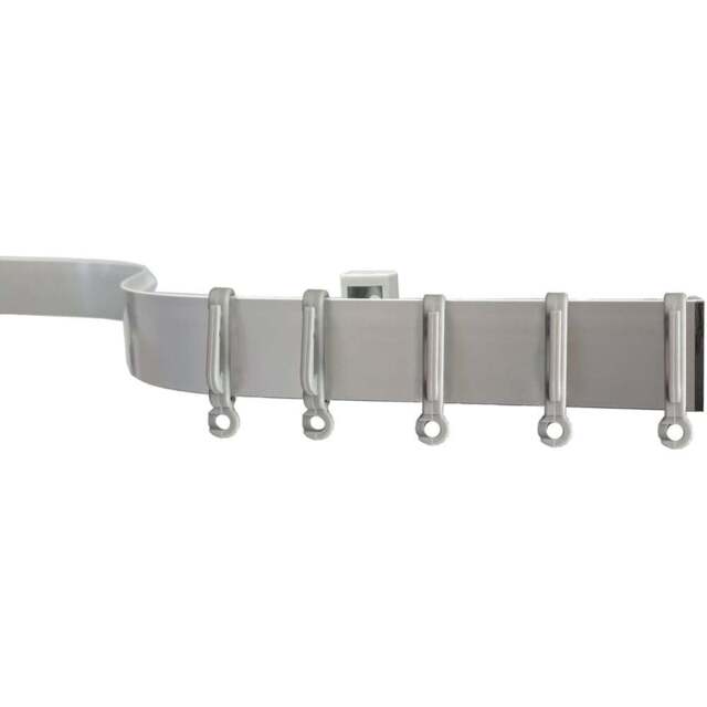 New Edge Blinds 420cm Straight Aluminium Silver Curtain Track - Wilko - image 1