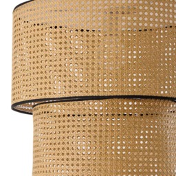 Living and Home Dual Cylindrical Shade Rattan Pendant Light - Size: 45 x 50 x 50cm - Natural - Wilko - thumbnail 6