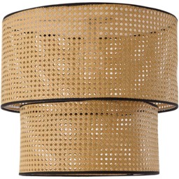 Living and Home Dual Cylindrical Shade Rattan Pendant Light - Size: 45 x 50 x 50cm - Natural - Wilko - thumbnail 4