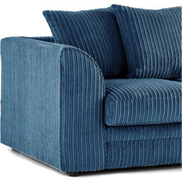 Luxor 3 Seater Marine Blue Jumbo Cord Right Hand Facing Corner Sofa - Wilko - thumbnail 5