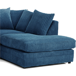 Luxor 3 Seater Marine Blue Jumbo Cord Right Hand Facing Corner Sofa - Wilko - thumbnail 4
