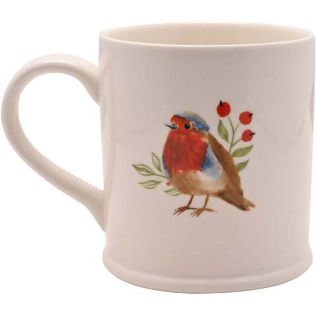 The Seasonal Gift Co. Robin Grandad Mug - Size: 10 x 14 x 9cm - White - Wilko - image 1