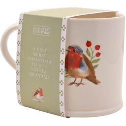 The Seasonal Gift Co. Robin Grandad Mug - Size: 10 x 14 x 9cm - White - Wilko - thumbnail 4