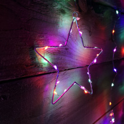 Premier 303 Rainbow LED Static Star Silver Pin Cable Curtain Light 1.2 x 1.2m - Size: 120 x 120 x 120cm - Multi Coloured - Samuel Alexander - Wilko - thumbnail 4