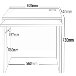 R White Cabinets Small Laptop Desk with Keyboard Tray Black - Size: 72.8 x 60 x 54cm - Wilko - thumbnail 6