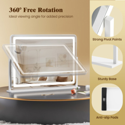 Costway White 3 Colour Light Vanity Mirror with Touch Control - Size: 89 x 11 x 59cm - Wilko - thumbnail 6