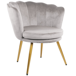 Flora Grey Velvet Scalloped Back Accent Chair - Size: Single - Home Garden Direct - Wilko - thumbnail 5