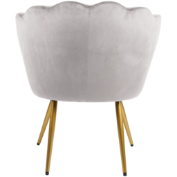 Flora Grey Velvet Scalloped Back Accent Chair - Size: Single - Home Garden Direct - Wilko - thumbnail 7