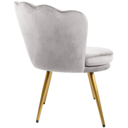 Flora Grey Velvet Scalloped Back Accent Chair - Size: Single - Home Garden Direct - Wilko - thumbnail 6