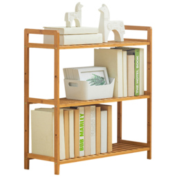 Living and Home 3 Shelf Natural Large Bookshelf - Brown - Wilko - thumbnail 4