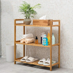 Living and Home 3 Shelf Natural Large Bookshelf - Brown - Wilko - thumbnail 6