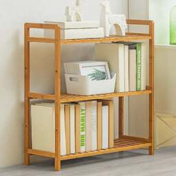 Living and Home 3 Shelf Natural Large Bookshelf - Brown - Wilko