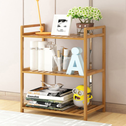Living and Home 3 Shelf Natural Large Bookshelf - Brown - Wilko - thumbnail 5