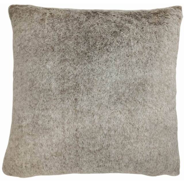 Pack of 2 Rustic Faux Fur Cushion Covers - Grey - Size: 45 x 45cm - Divante - Wilko - image 1