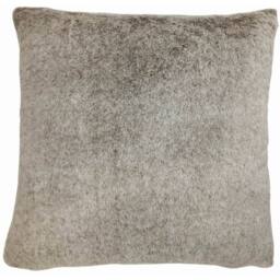 Pack of 2 Rustic Faux Fur Cushion Covers - Grey - Size: 45 x 45cm - Divante - Wilko - thumbnail 1