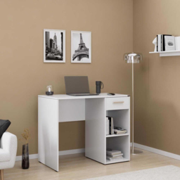 FWStyle Single Drawer 2 Shelf White Desk - Size: 75 x 90 x 52cm - Wilko - thumbnail 7