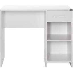 FWStyle Single Drawer 2 Shelf White Desk - Size: 75 x 90 x 52cm - Wilko - thumbnail 4