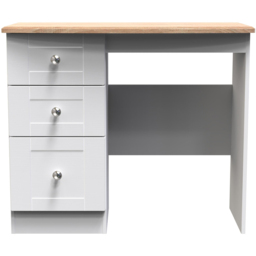 Crowndale Sussex 3 Drawer White Ash and Bardolino Oak Dressing Table Ready Assembled - Wilko - thumbnail 4