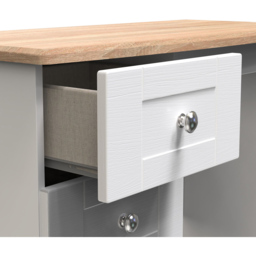 Crowndale Sussex 3 Drawer White Ash and Bardolino Oak Dressing Table Ready Assembled - Wilko - thumbnail 7