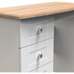 Crowndale Sussex 3 Drawer White Ash and Bardolino Oak Dressing Table Ready Assembled - Wilko - thumbnail 6
