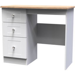 Crowndale Sussex 3 Drawer White Ash and Bardolino Oak Dressing Table Ready Assembled - Wilko - thumbnail 3