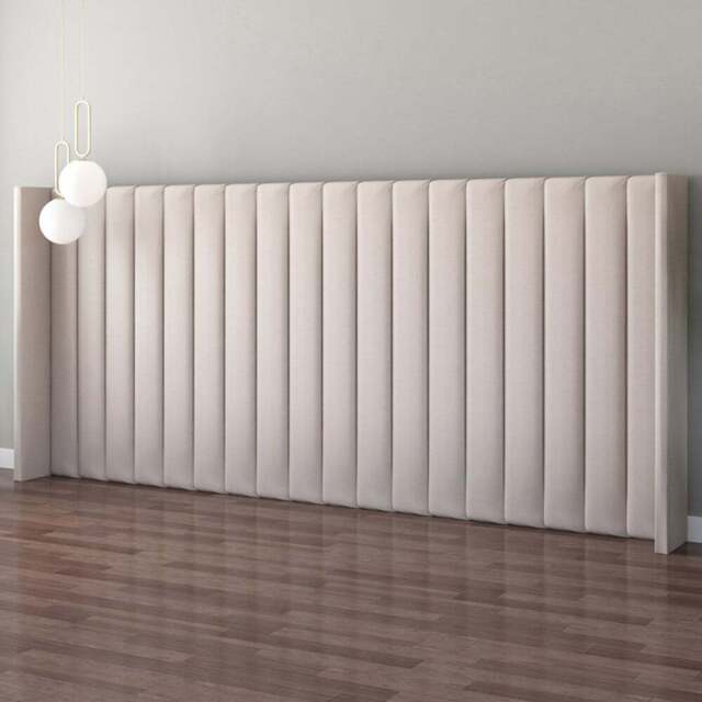 Aspire Furniture Grandeur Off White Eire Linen Wing Headboard - Size: Emperor - Aspire Beds - Wilko - image 1